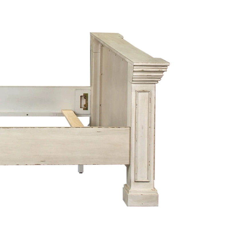 Grand lit Queen en bois vieilli Whitestone Big Valley