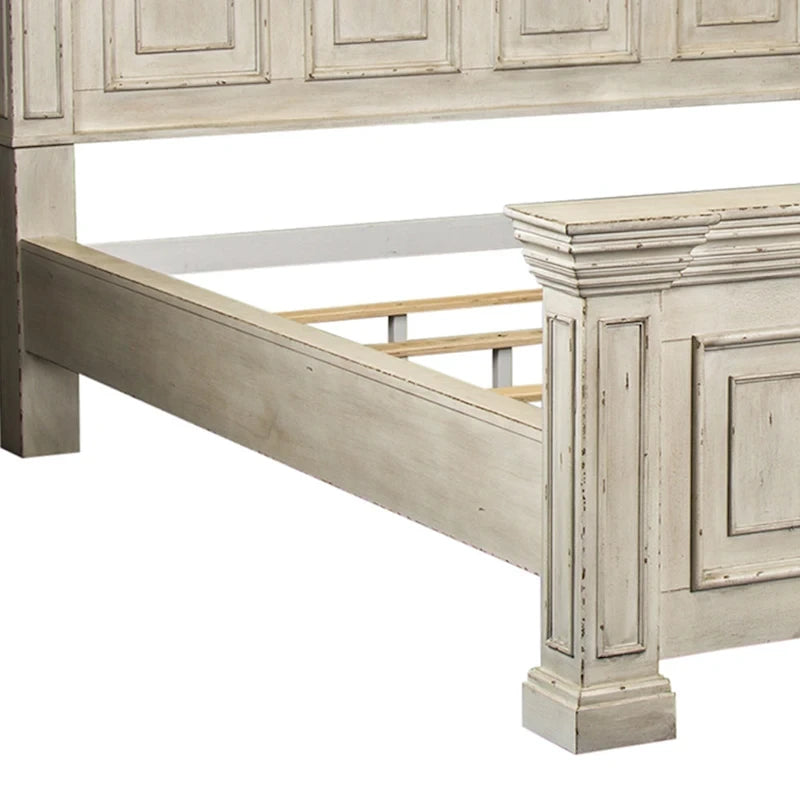 Grand lit Queen en bois vieilli Whitestone Big Valley