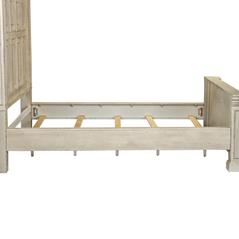 Grand lit Queen en bois vieilli Whitestone Big Valley
