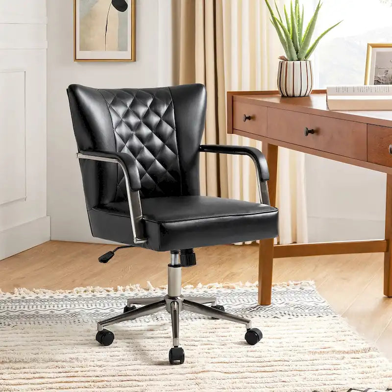 Chaise de bureau pivotante Felice à hauteur réglable et capitonnage en losanges par HULALA HOME