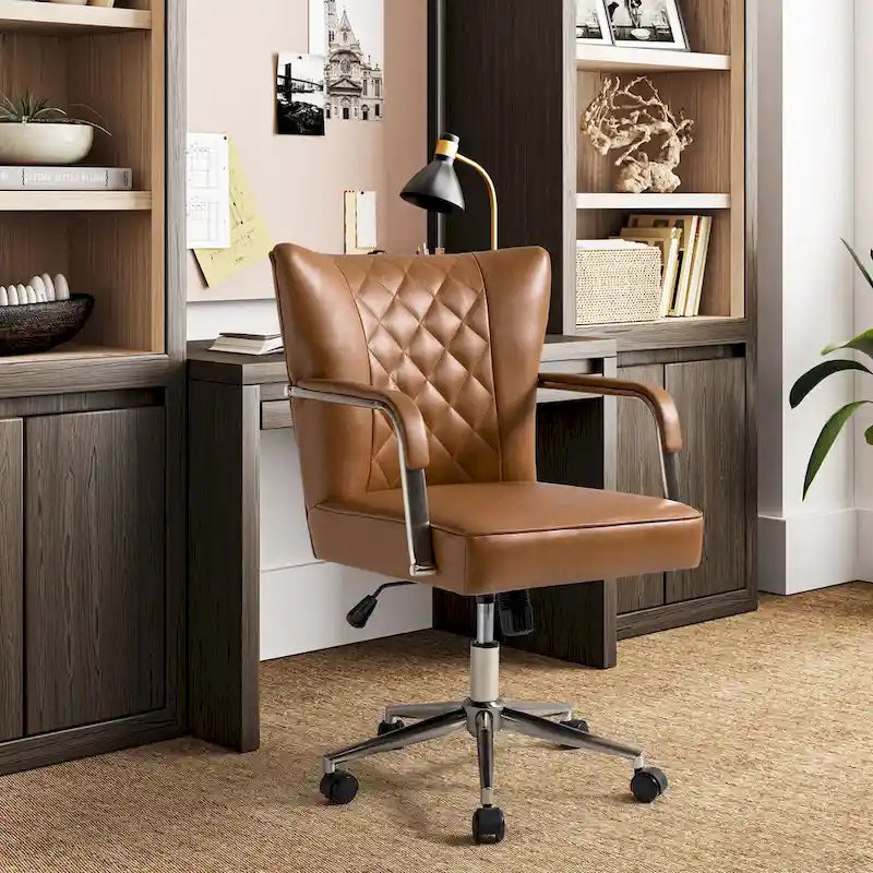 Chaise de bureau pivotante Felice à hauteur réglable et capitonnage en losanges par HULALA HOME