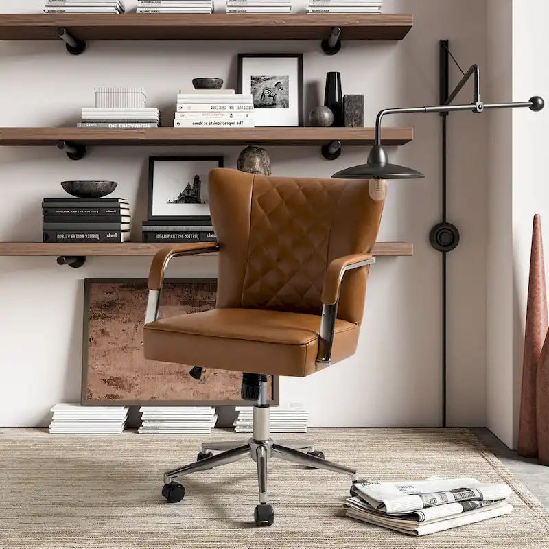 Chaise de bureau pivotante Felice à hauteur réglable et capitonnage en losanges par HULALA HOME