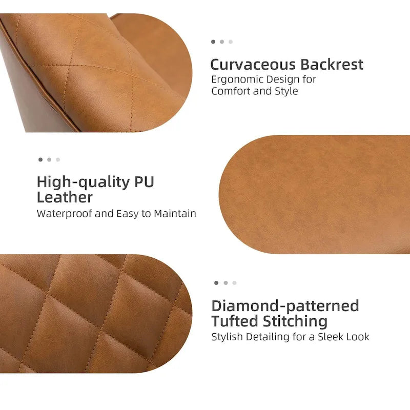 Chaise de bureau pivotante Felice à hauteur réglable et capitonnage en losanges par HULALA HOME
