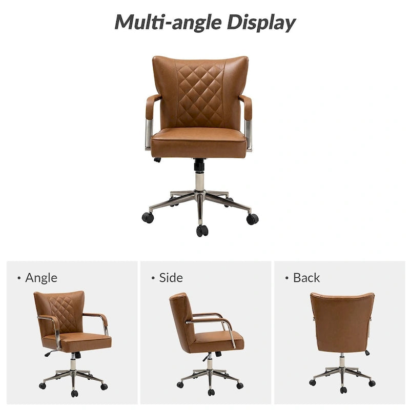 Chaise de bureau pivotante Felice à hauteur réglable et capitonnage en losanges par HULALA HOME