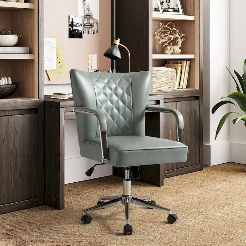 Chaise de bureau pivotante Felice à hauteur réglable et capitonnage en losanges par HULALA HOME