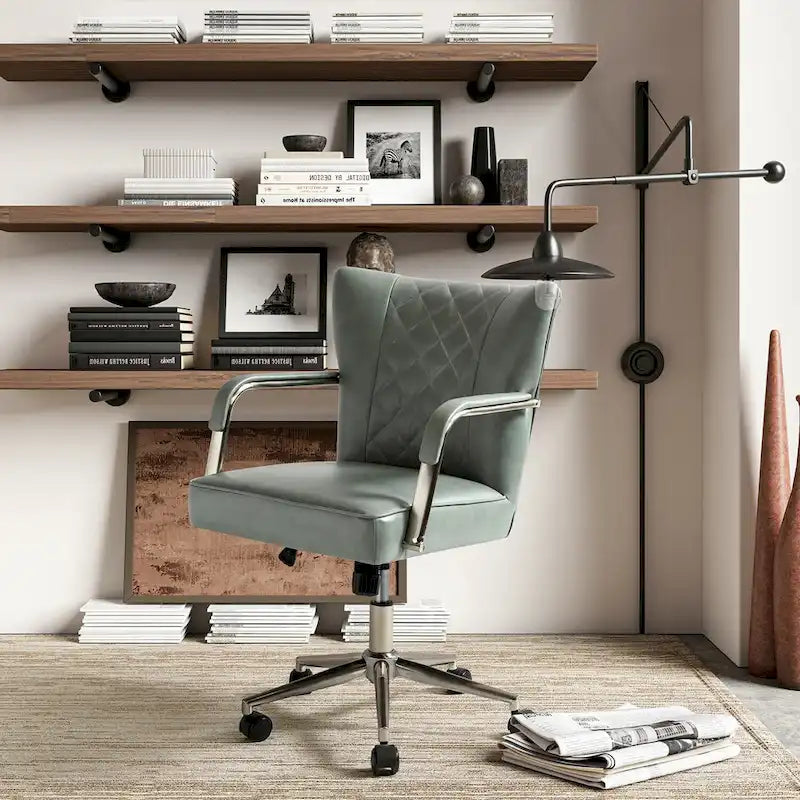 Chaise de bureau pivotante Felice à hauteur réglable et capitonnage en losanges par HULALA HOME