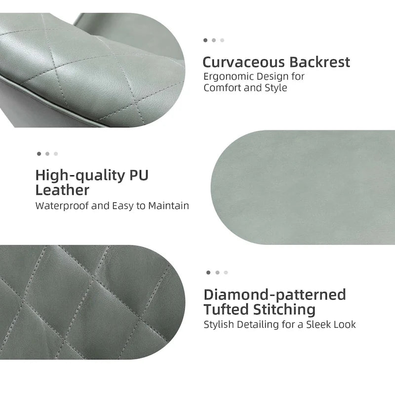 Chaise de bureau pivotante Felice à hauteur réglable et capitonnage en losanges par HULALA HOME