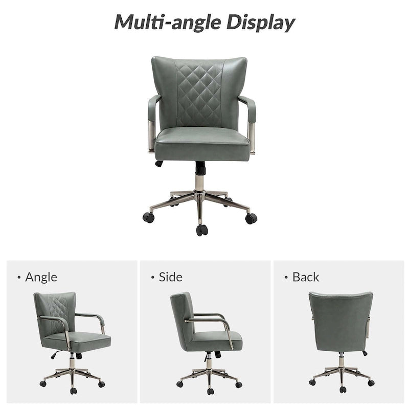 Chaise de bureau pivotante Felice à hauteur réglable et capitonnage en losanges par HULALA HOME