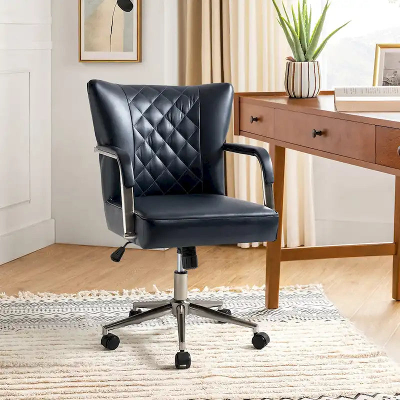 Chaise de bureau pivotante Felice à hauteur réglable et capitonnage en losanges par HULALA HOME