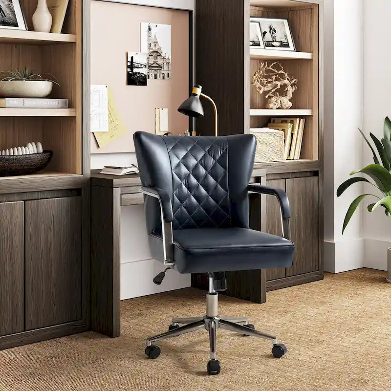 Chaise de bureau pivotante Felice à hauteur réglable et capitonnage en losanges par HULALA HOME