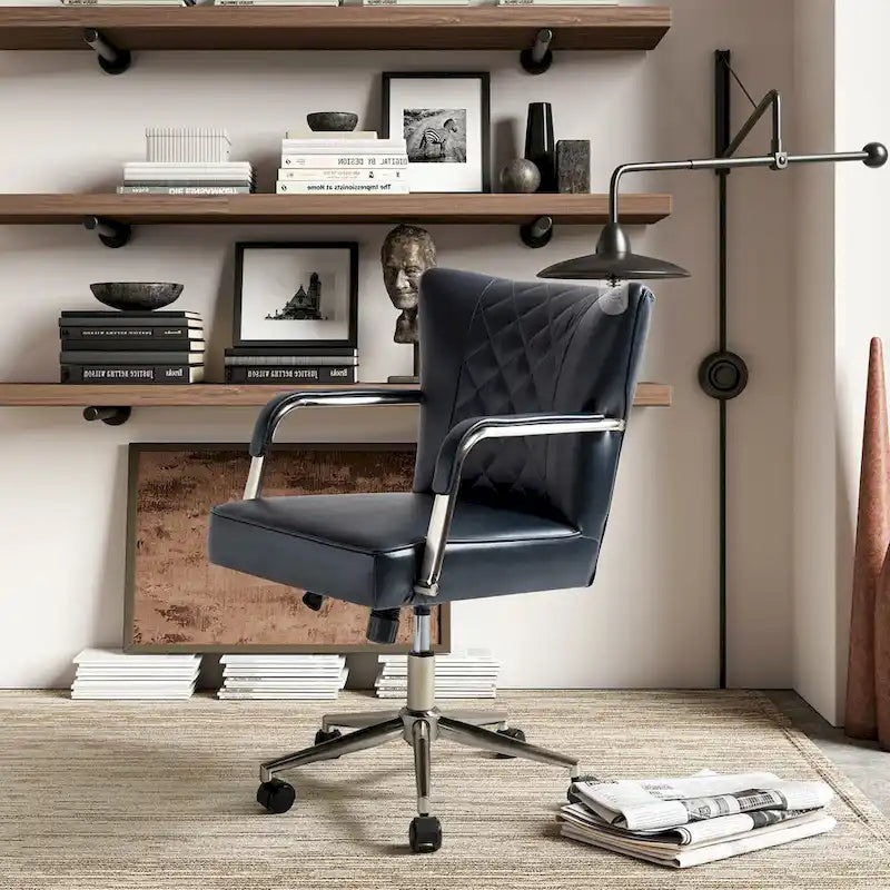 Chaise de bureau pivotante Felice à hauteur réglable et capitonnage en losanges par HULALA HOME