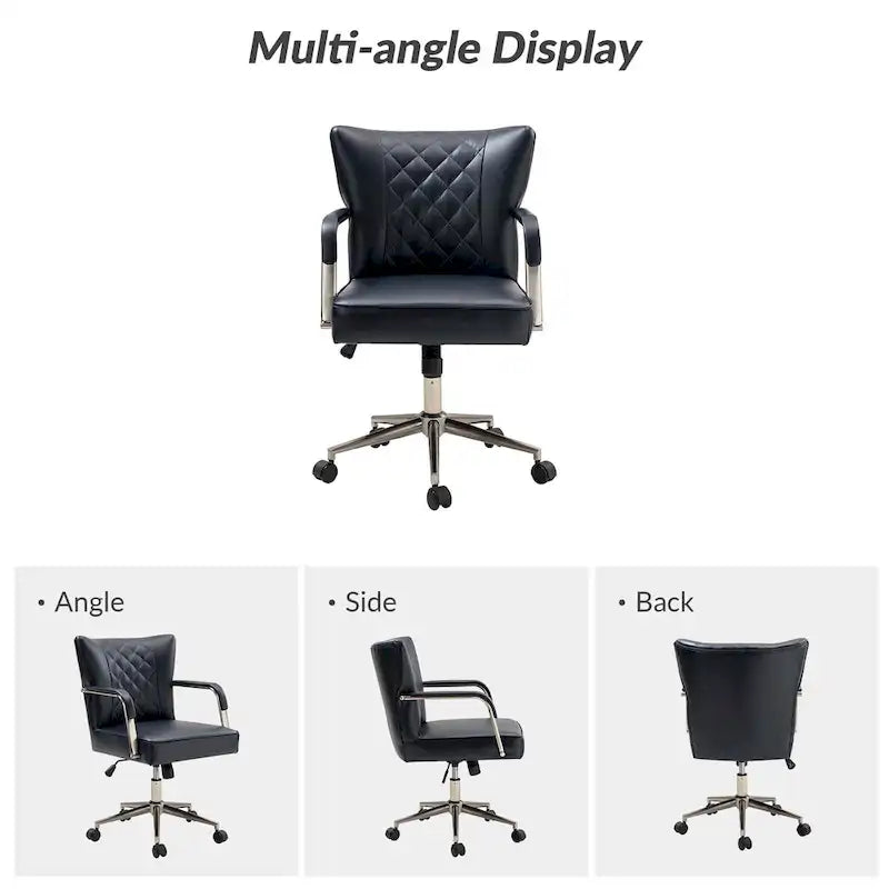 Chaise de bureau pivotante Felice à hauteur réglable et capitonnage en losanges par HULALA HOME