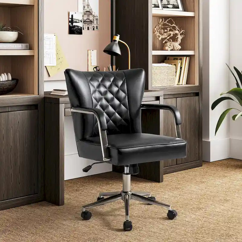 Chaise de bureau pivotante Felice à hauteur réglable et capitonnage en losanges par HULALA HOME
