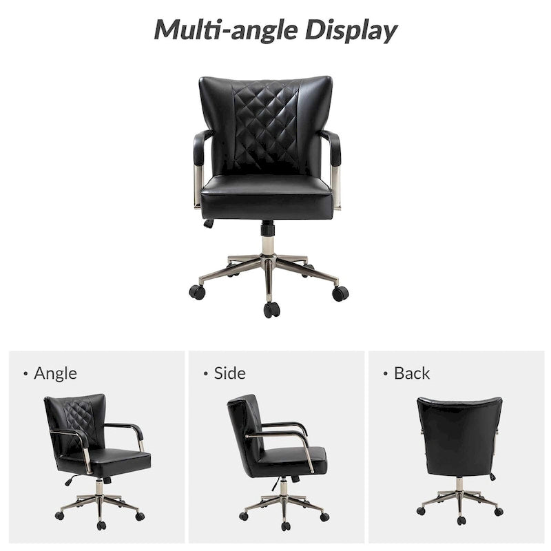 Chaise de bureau pivotante Felice à hauteur réglable et capitonnage en losanges par HULALA HOME