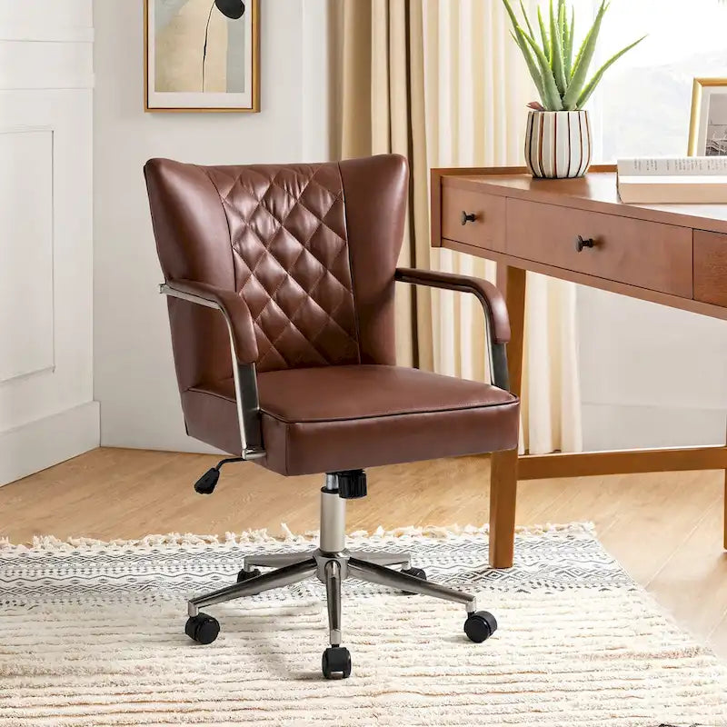 Chaise de bureau pivotante Felice à hauteur réglable et capitonnage en losanges par HULALA HOME