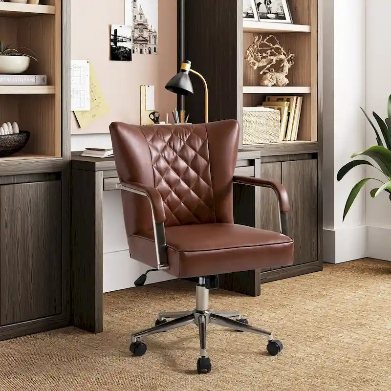 Chaise de bureau pivotante Felice à hauteur réglable et capitonnage en losanges par HULALA HOME