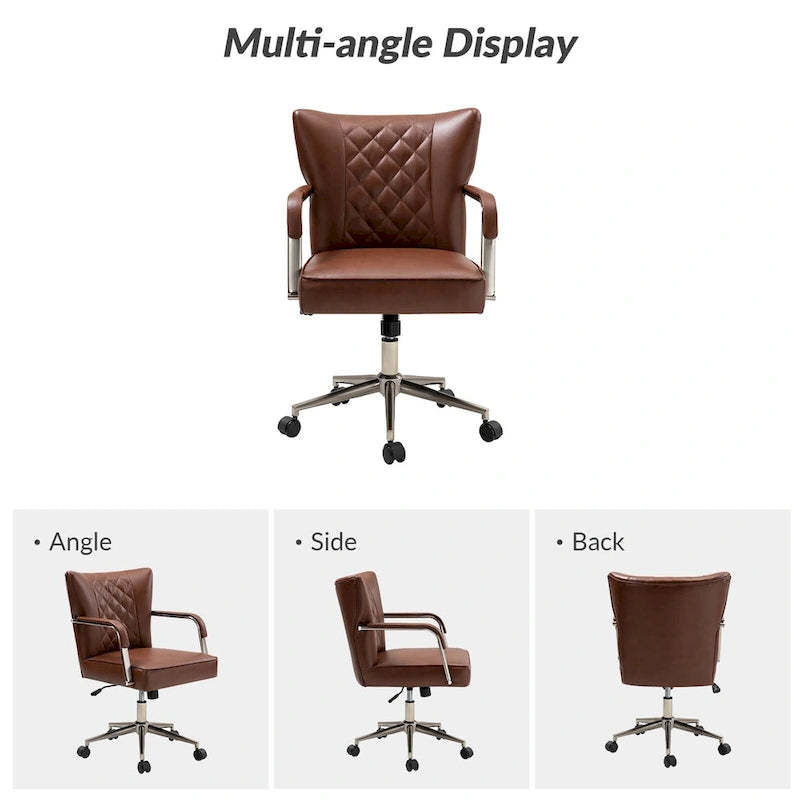Chaise de bureau pivotante Felice à hauteur réglable et capitonnage en losanges par HULALA HOME