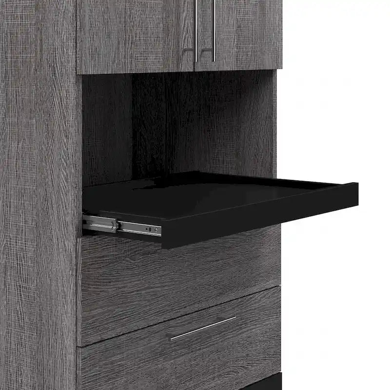 Meuble de rangement haut Orion avec tiroirs et tablette coulissante de Bestar