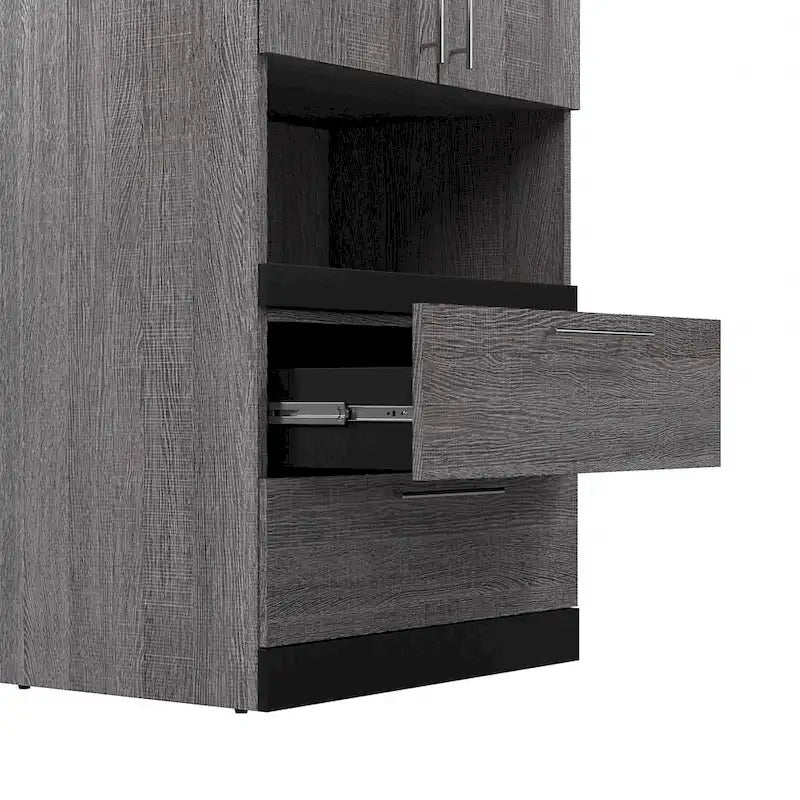 Meuble de rangement haut Orion avec tiroirs et tablette coulissante de Bestar