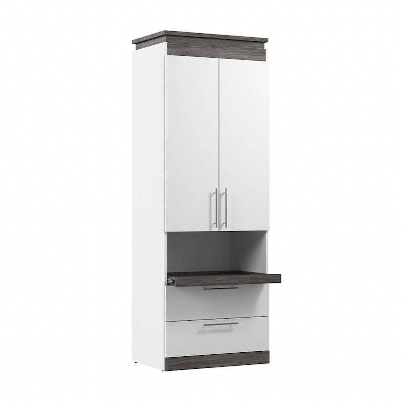 Meuble de rangement haut Orion avec tiroirs et tablette coulissante de Bestar