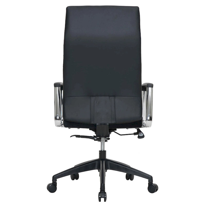 Chaise de bureau de conférence LeisureMod Hilton moderne à dossier haut en cuir