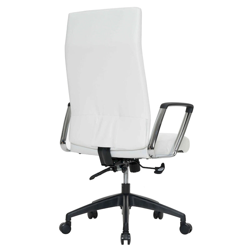 Chaise de bureau de conférence LeisureMod Hilton moderne à dossier haut en cuir