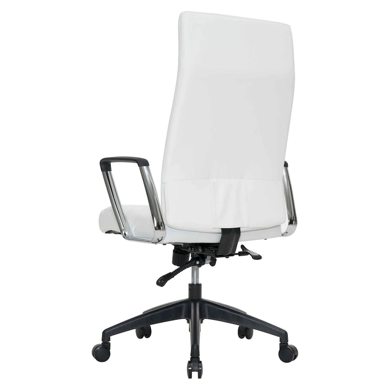 Chaise de bureau de conférence LeisureMod Hilton moderne à dossier haut en cuir