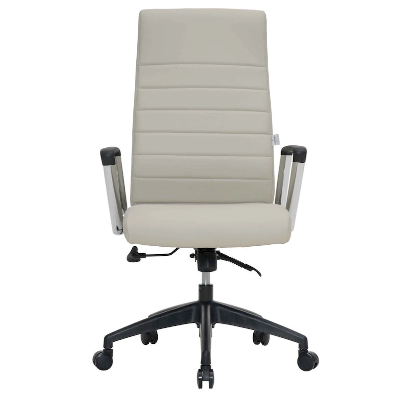 Chaise de bureau de conférence LeisureMod Hilton moderne à dossier haut en cuir