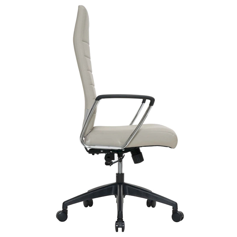 Chaise de bureau de conférence LeisureMod Hilton moderne à dossier haut en cuir