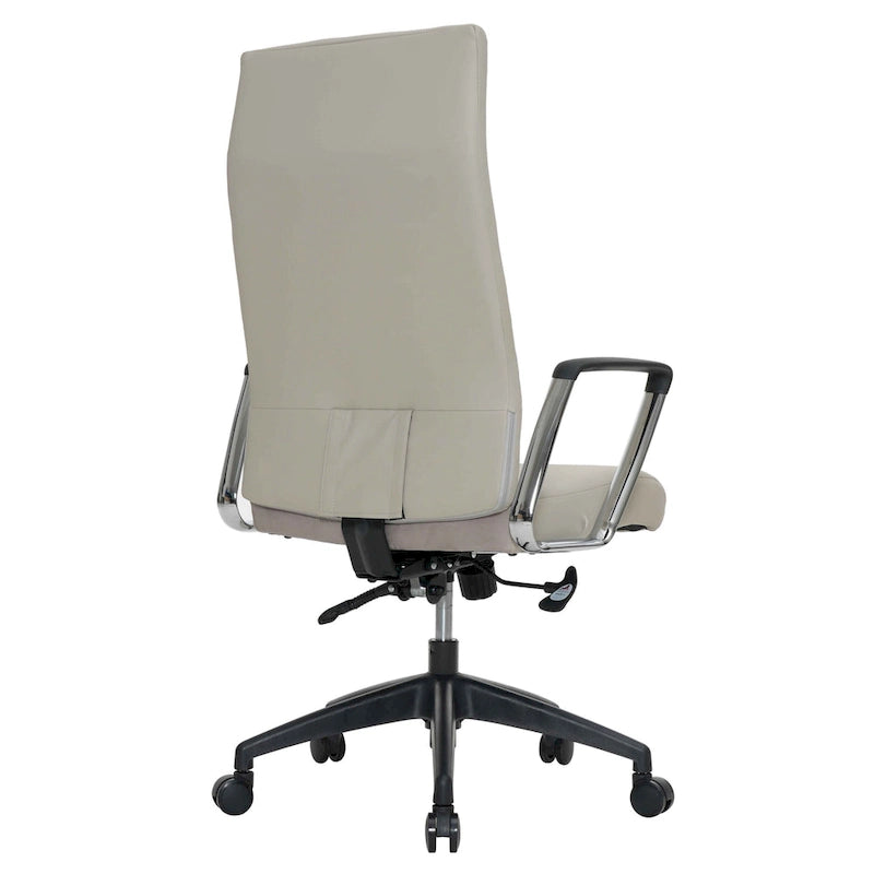 Chaise de bureau de conférence LeisureMod Hilton moderne à dossier haut en cuir
