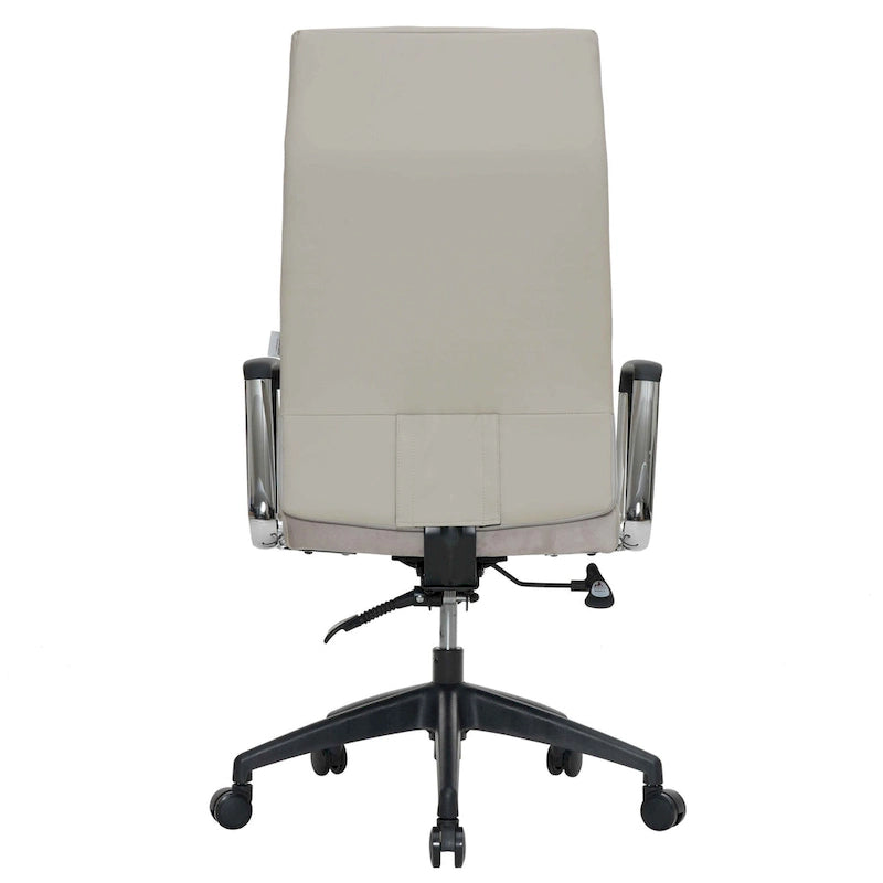 Chaise de bureau de conférence LeisureMod Hilton moderne à dossier haut en cuir