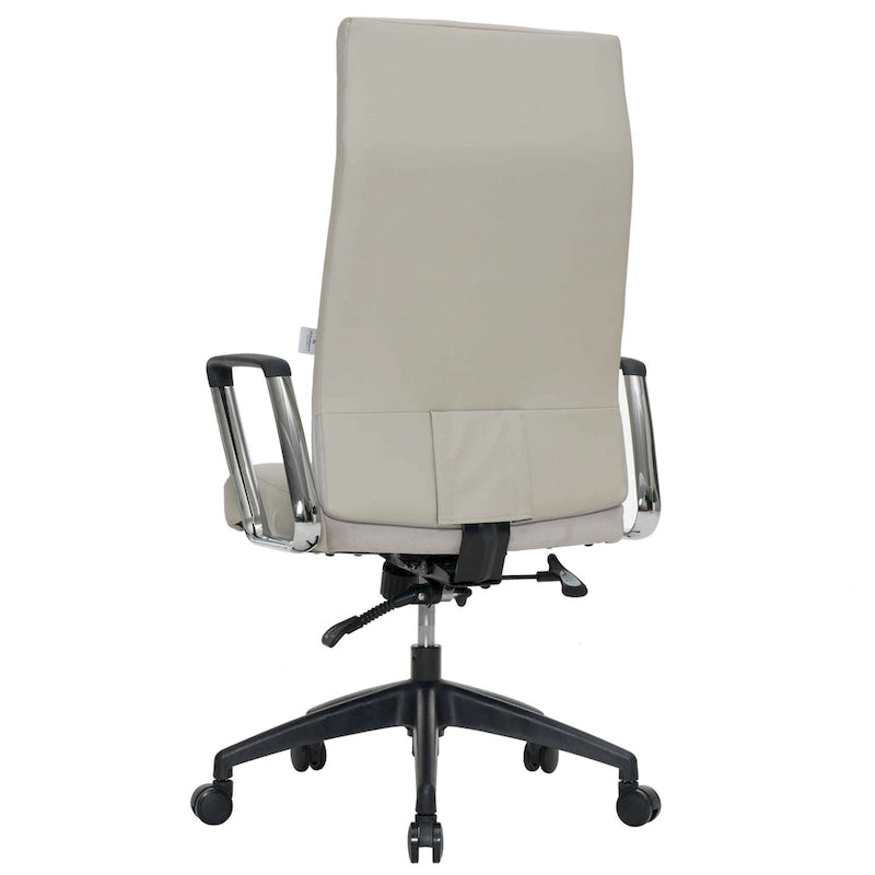 Chaise de bureau de conférence LeisureMod Hilton moderne à dossier haut en cuir