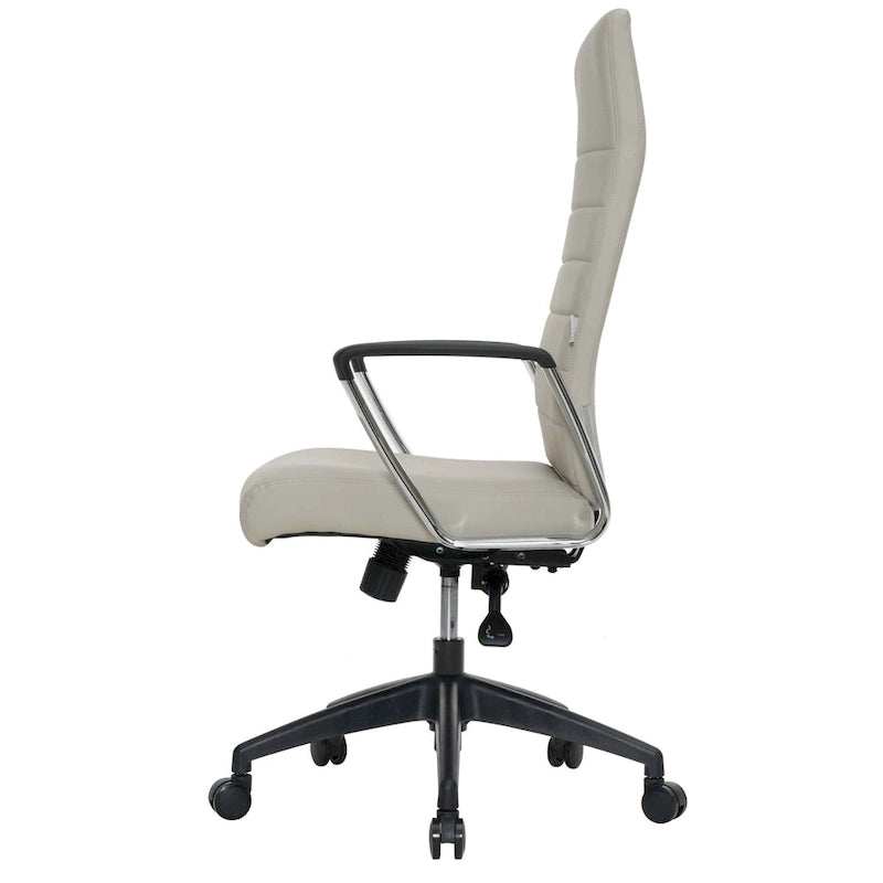 Chaise de bureau de conférence LeisureMod Hilton moderne à dossier haut en cuir