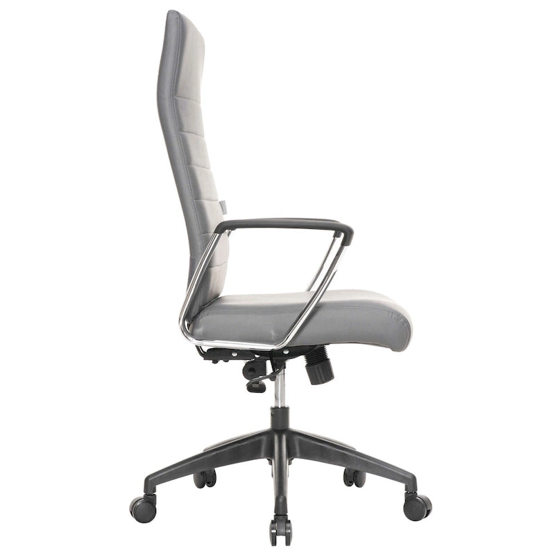 Chaise de bureau de conférence LeisureMod Hilton moderne à dossier haut en cuir