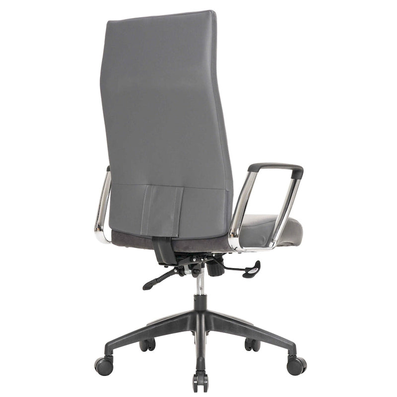 Chaise de bureau de conférence LeisureMod Hilton moderne à dossier haut en cuir