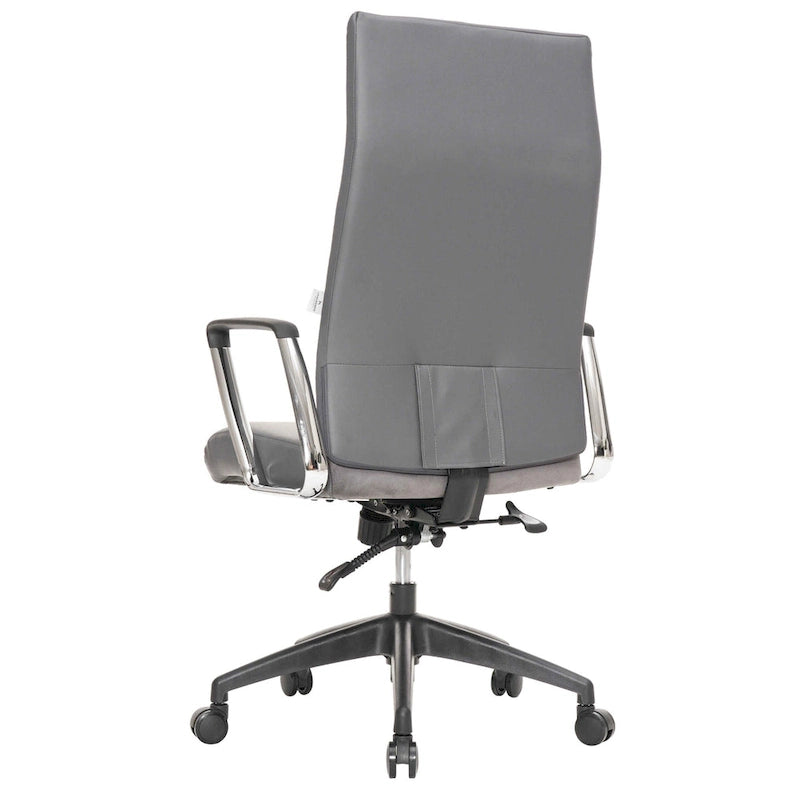 Chaise de bureau de conférence LeisureMod Hilton moderne à dossier haut en cuir