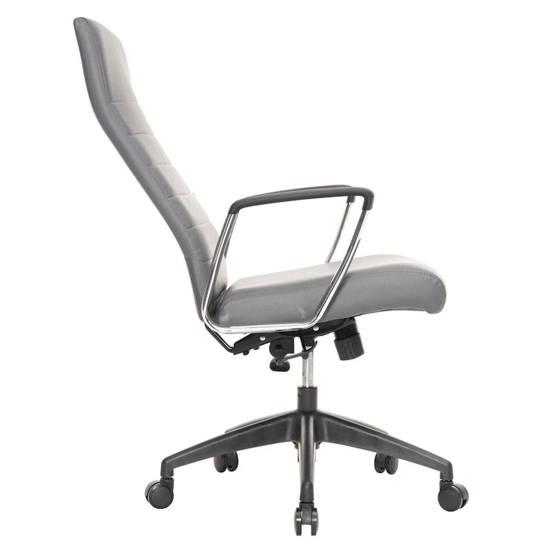 Chaise de bureau de conférence LeisureMod Hilton moderne à dossier haut en cuir