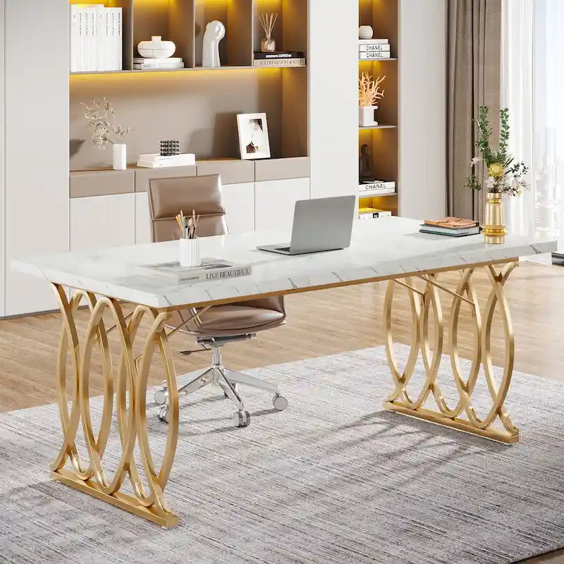 63 inch Executive Desk, Large Computer Desk, Conference Table for 4-6 People