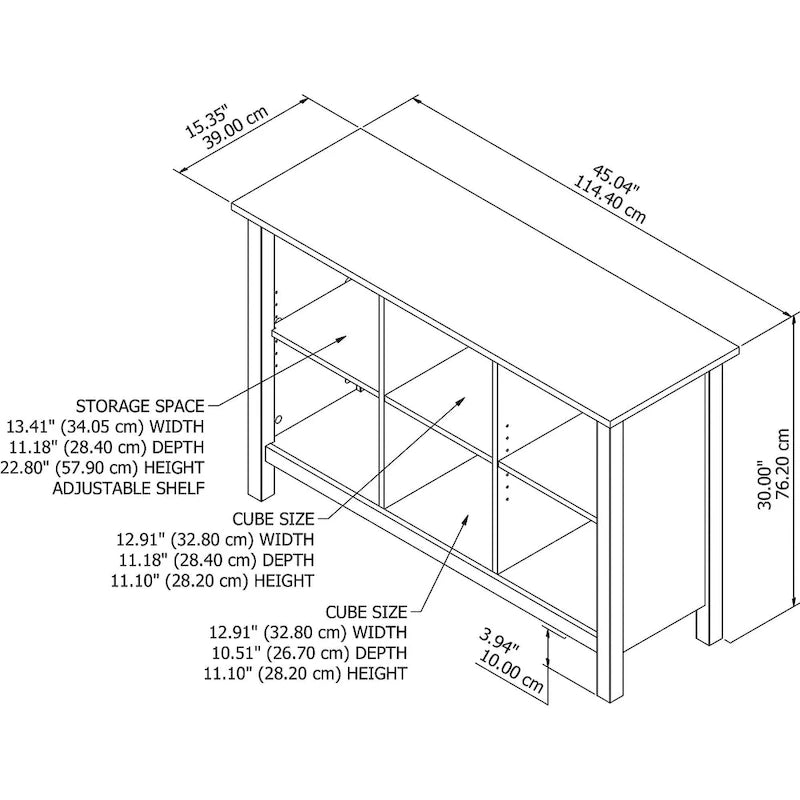 Bibliothèque-organiseur et meuble de rangement 6 cases Mayfield de Bush Furniture