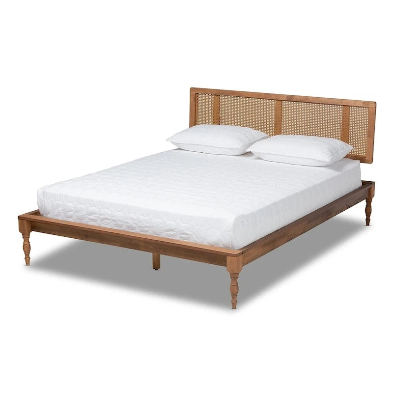Lit plateforme en bois et rotin synthétique Ullared Carson Carrington