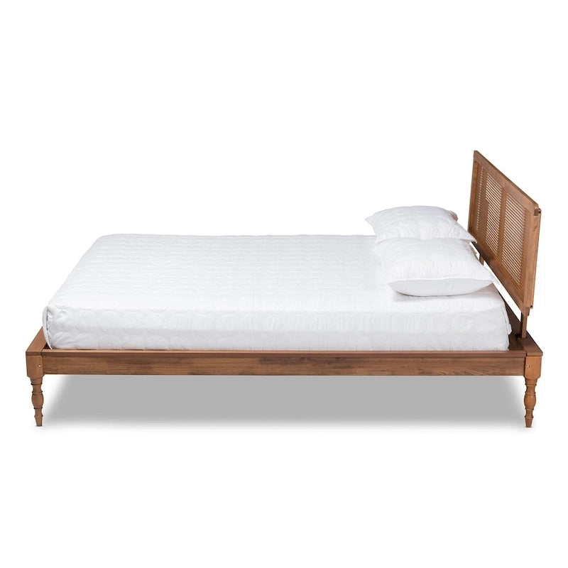 Lit plateforme en bois et rotin synthétique Ullared Carson Carrington
