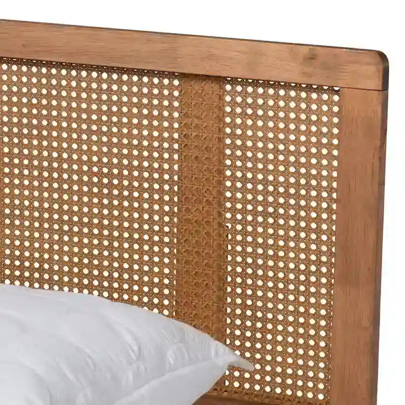 Lit plateforme en bois et rotin synthétique Ullared Carson Carrington
