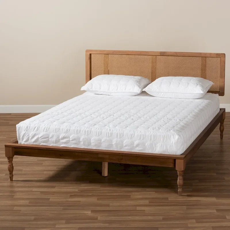 Lit plateforme en bois et rotin synthétique Ullared Carson Carrington