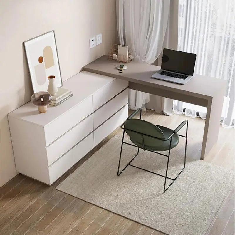97.63 Meuble commode de bureau moderne extensible avec 6 tiroirs