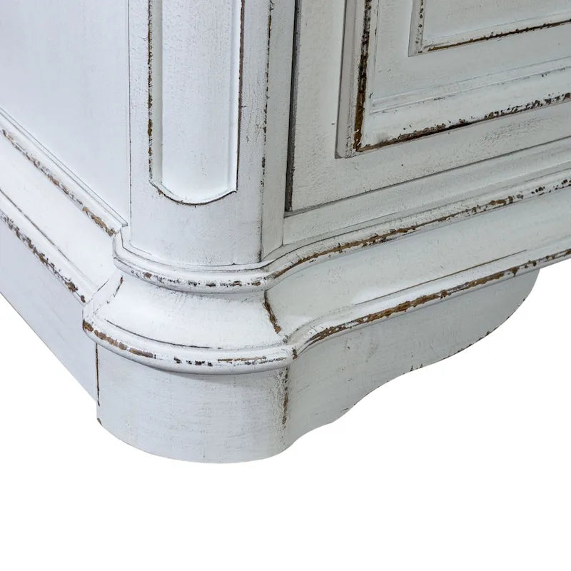 Crédence en écorce patinée blanc antique Magnolia Manor
