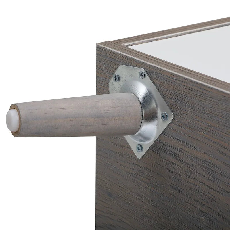 Table de chevet en bois avec tiroir et compartiment de rangement ouvert, lot de 2, Gris