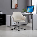 Chaise de bureau Vinsetto à dossier mi-haut : design en forme de baquet, dossier à motif ligné, roulettes pivotantes - 23,25*24*37,75