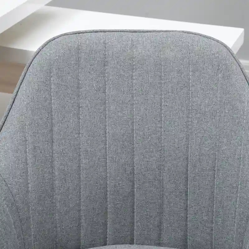 Chaise de bureau Vinsetto à dossier mi-haut : design en forme de baquet, dossier à motif ligné, roulettes pivotantes - 23,25*24*37,75
