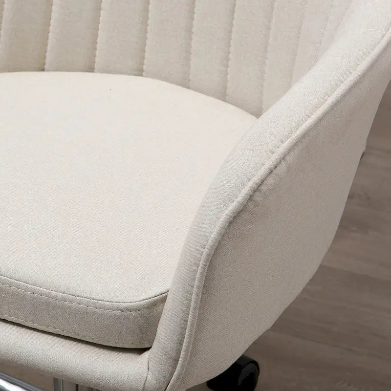 Chaise de bureau Vinsetto à dossier mi-haut : design en forme de baquet, dossier à motif ligné, roulettes pivotantes - 23,25*24*37,75
