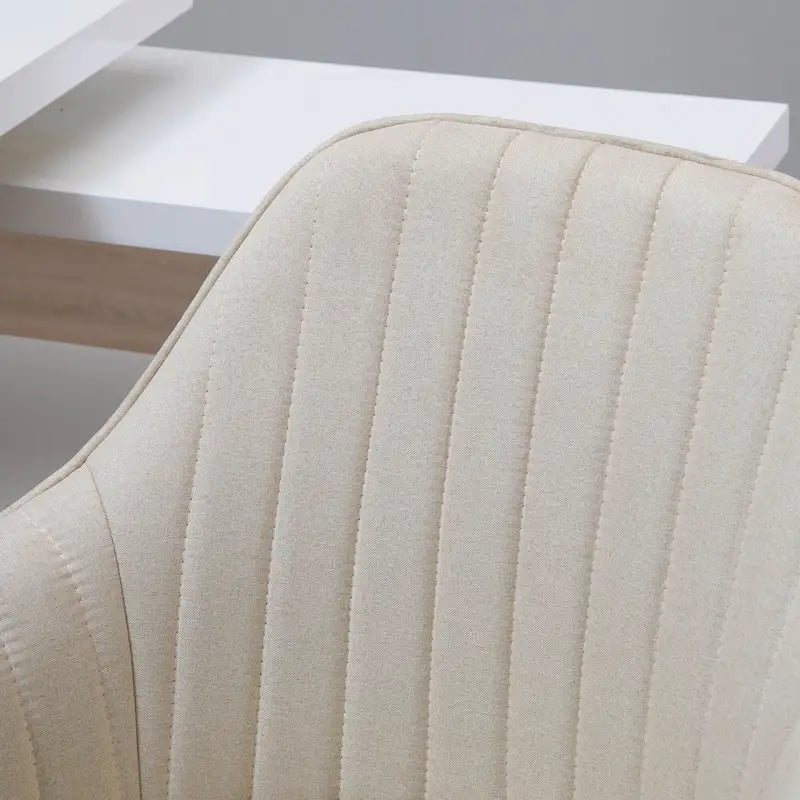 Chaise de bureau Vinsetto à dossier mi-haut : design en forme de baquet, dossier à motif ligné, roulettes pivotantes - 23,25*24*37,75